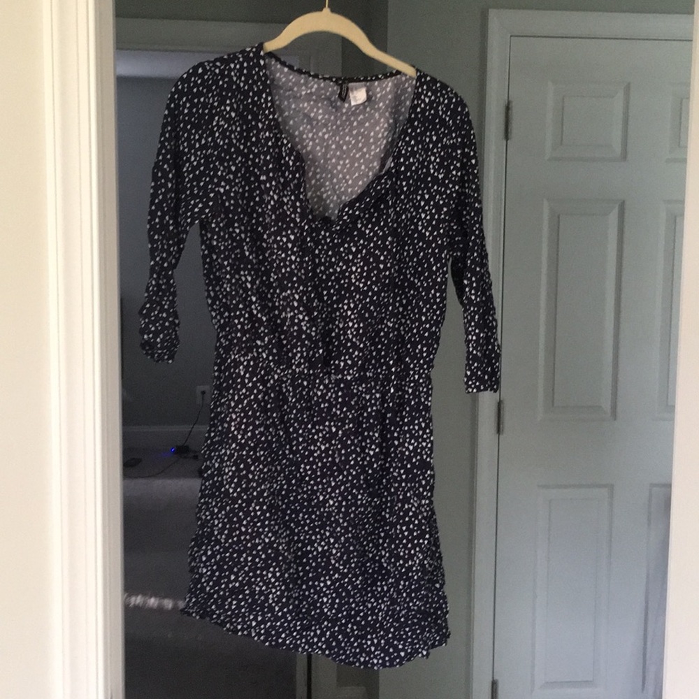 Blue and white heart dress with strings in front